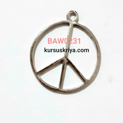 Charm peace besar warna silver