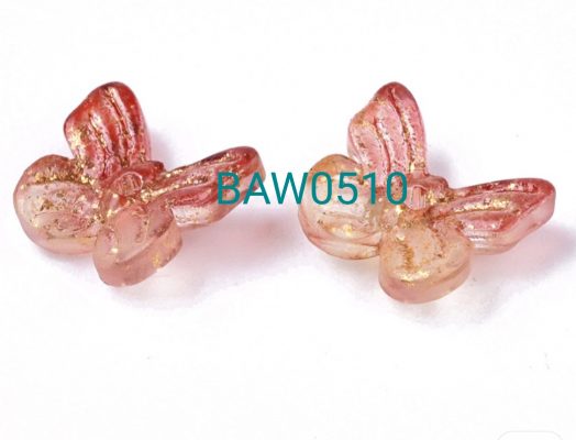 Manik-manik kaca kupu-kupu gradasi orange red