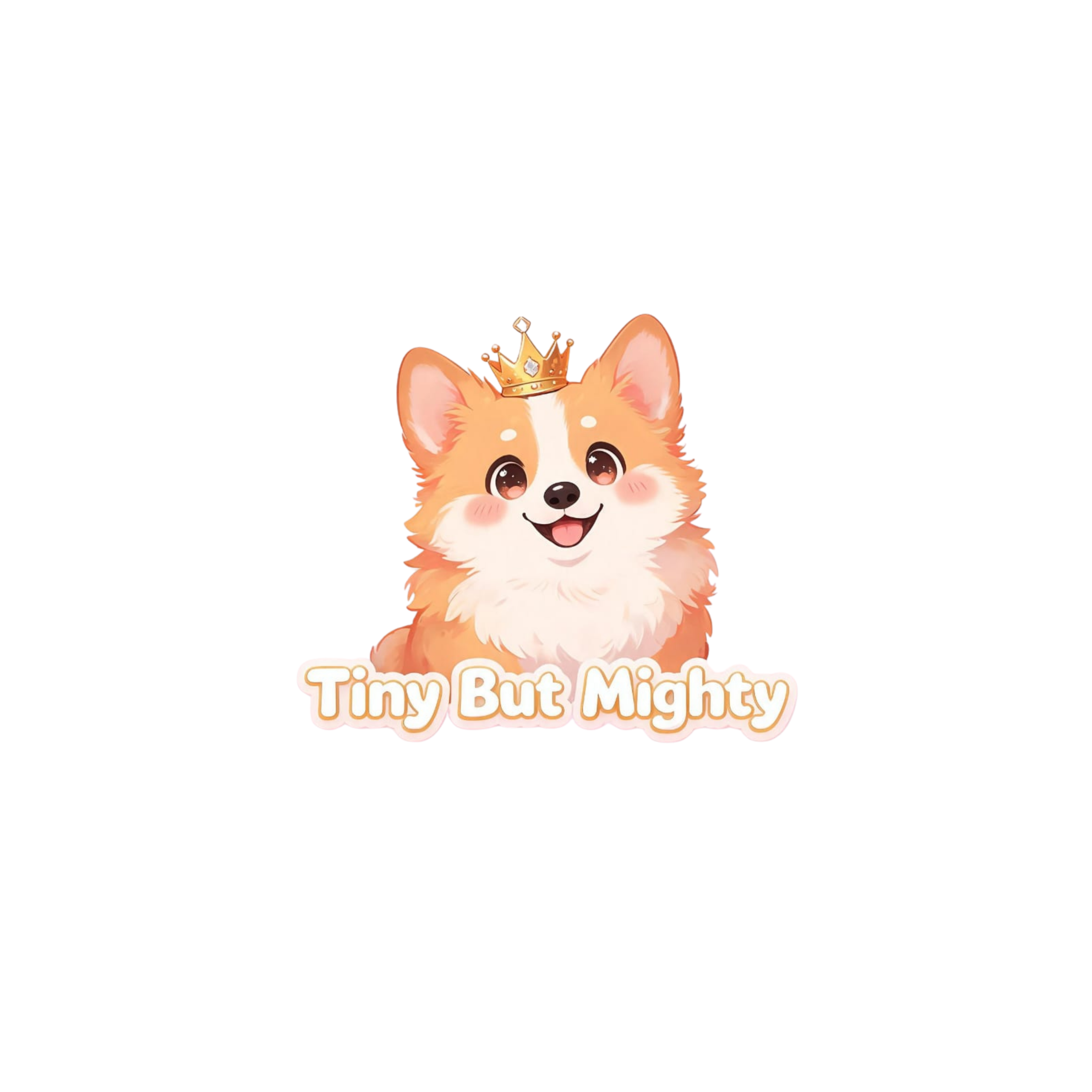 Tiny But Mighty Cute Corgi Crown Kawaii Dog Sticker (ST03) - Image 5
