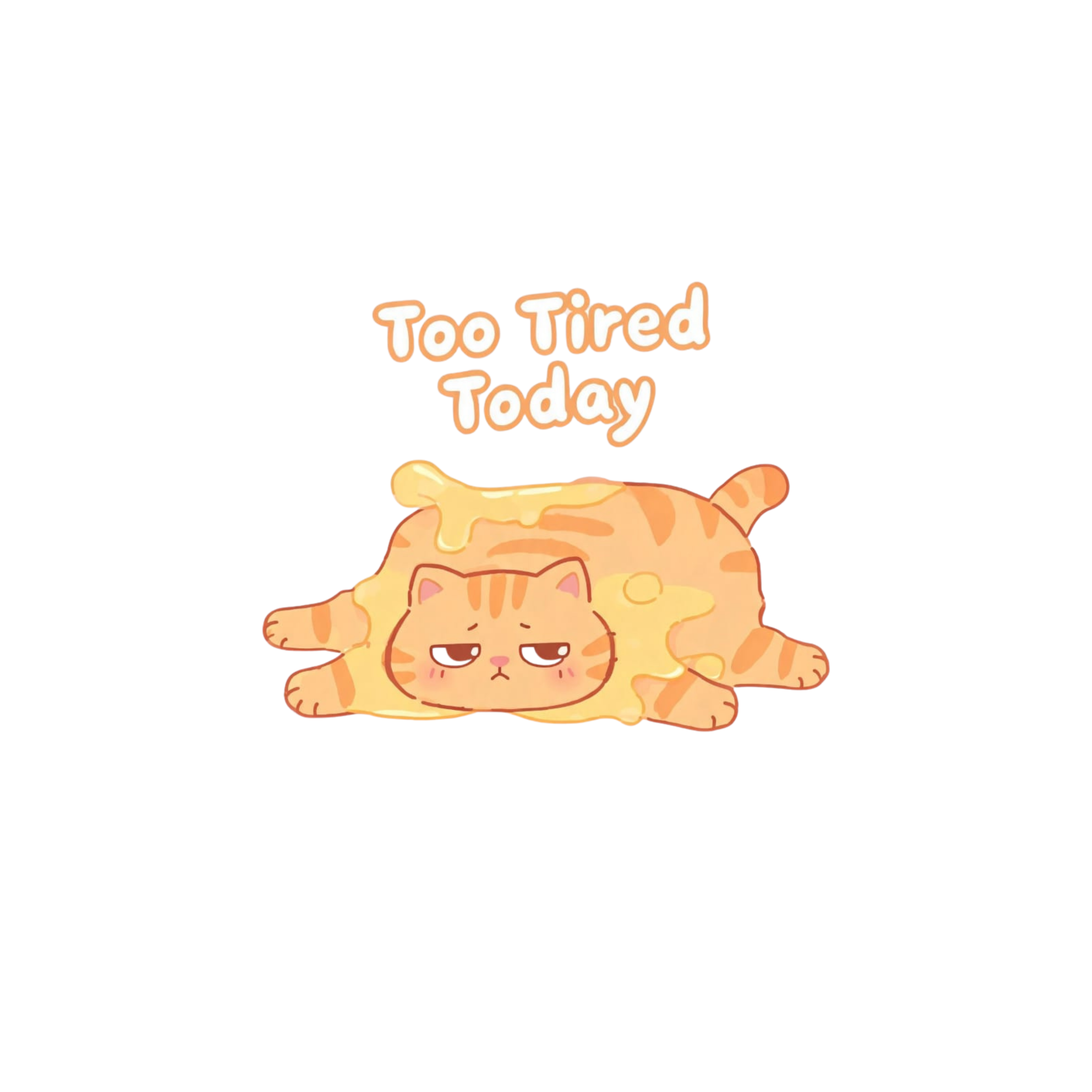Too Tired Today Orange Cat Sticker