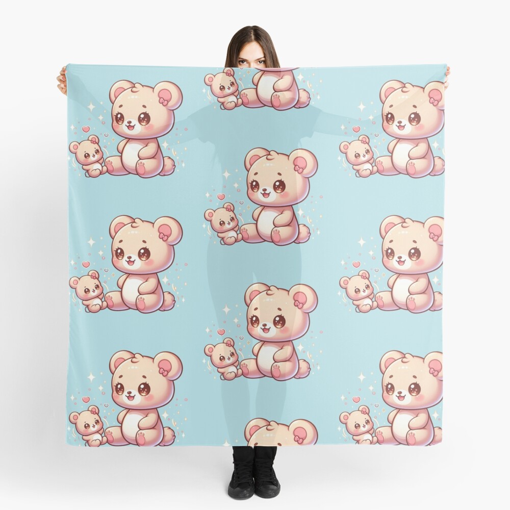 Teddy bear duo scarf