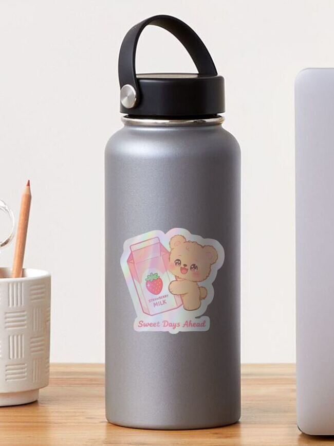 Sweet days ahead bear holographic sticker