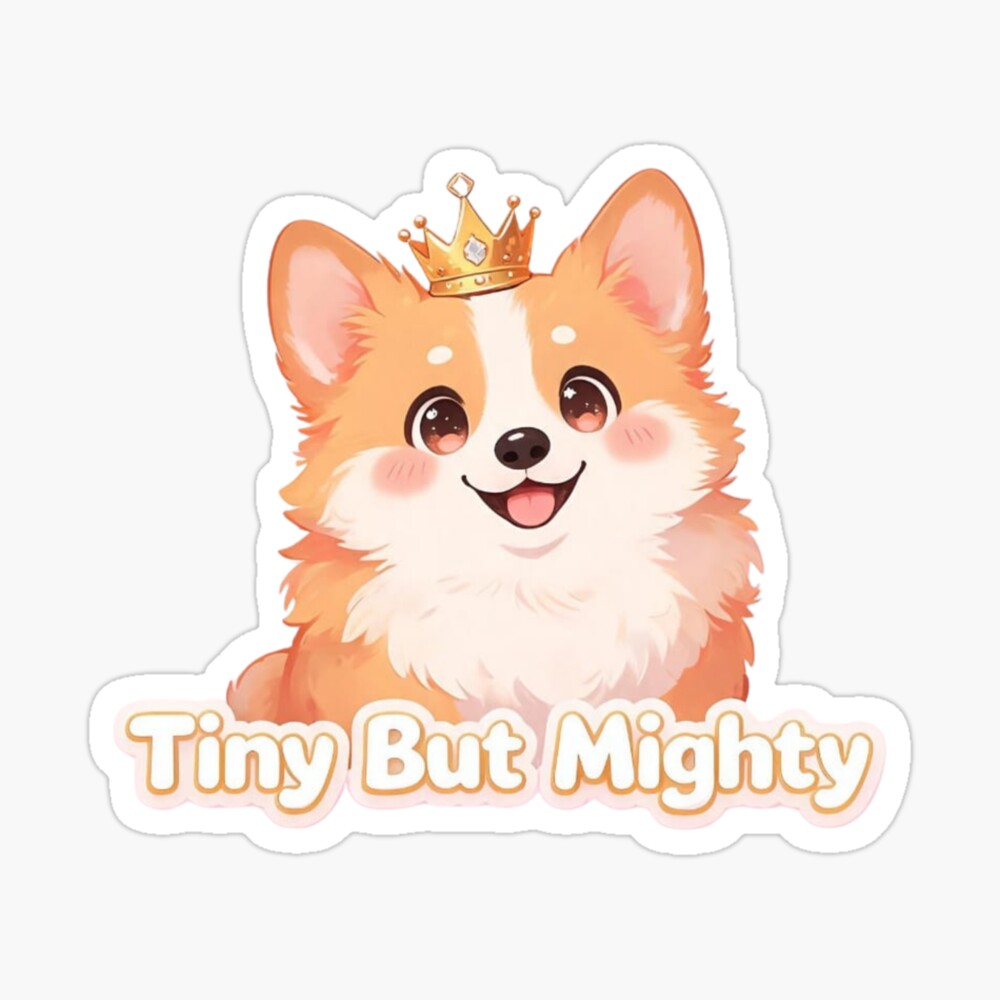 Tiny But Mighty Cute Corgi Crown sticker
