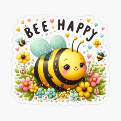 Chibi Bumblebee Transparent Sticker