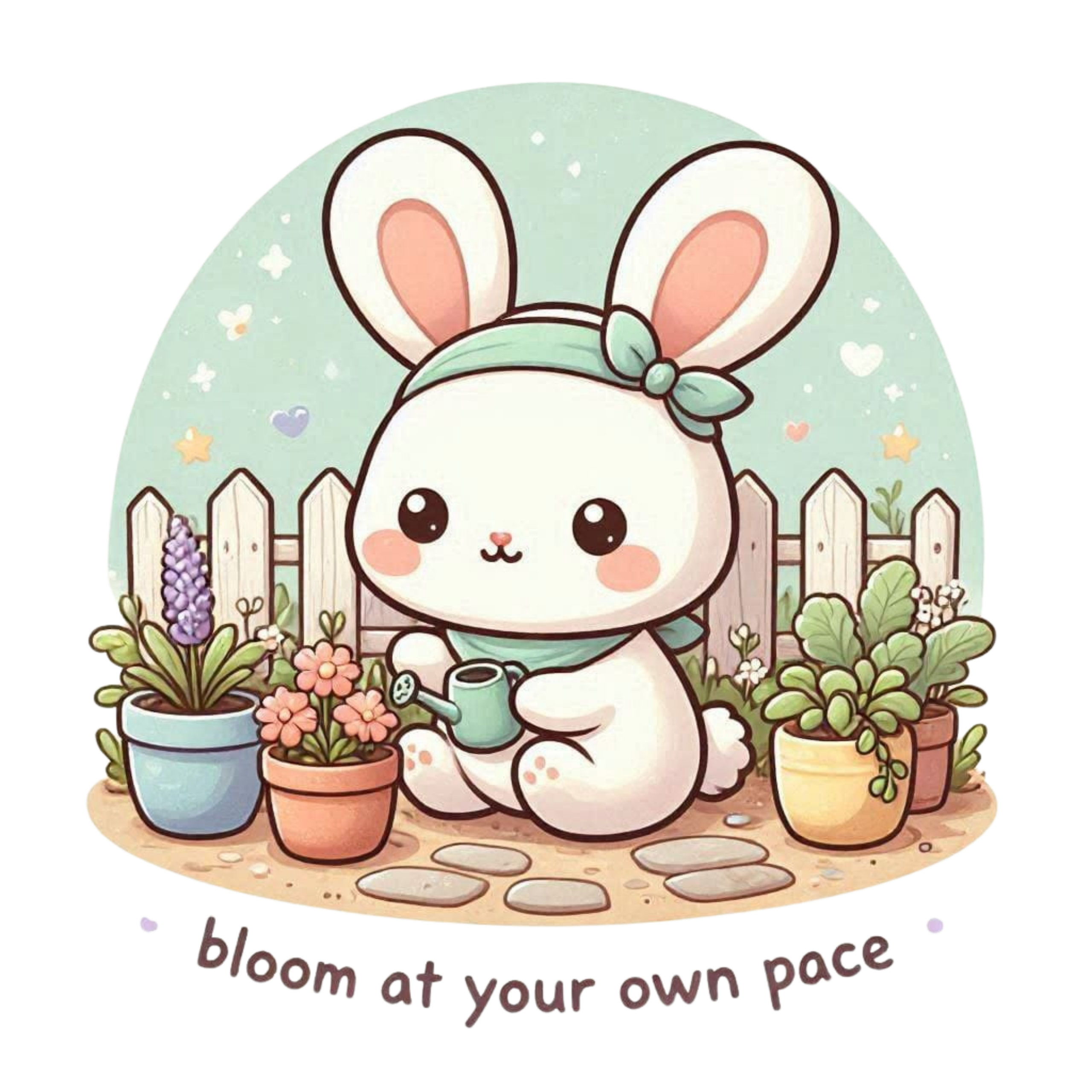 Cute Chibi Bunny Gardening Bloom At Your Own Pace Apron (HL008) - Image 7