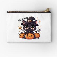 Stay Spooky Black Cat zipper pouch