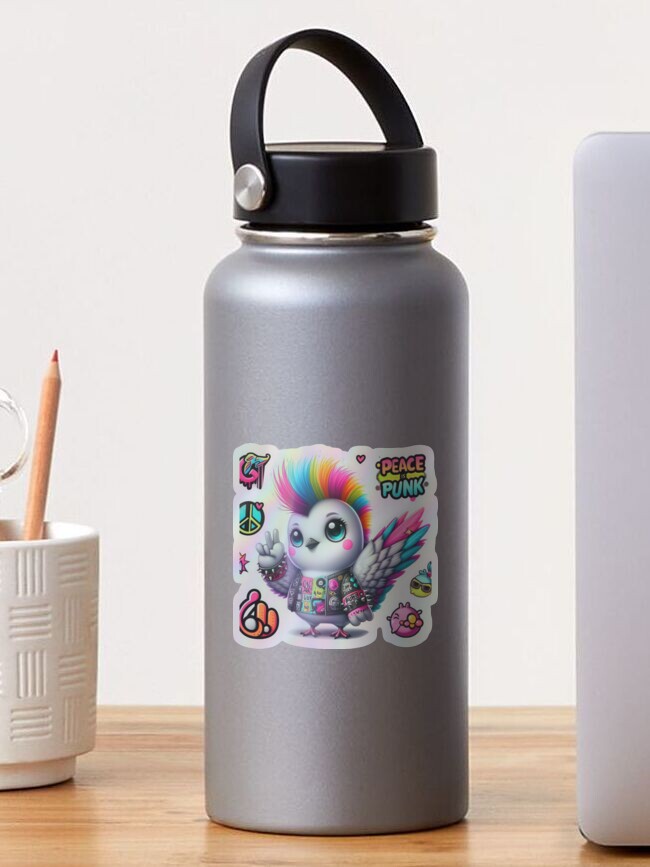 Punk Bird Peace Holographic Sticker
