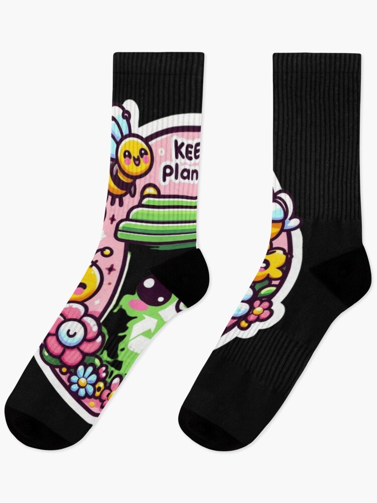 Kawaii recycling bin bees socks