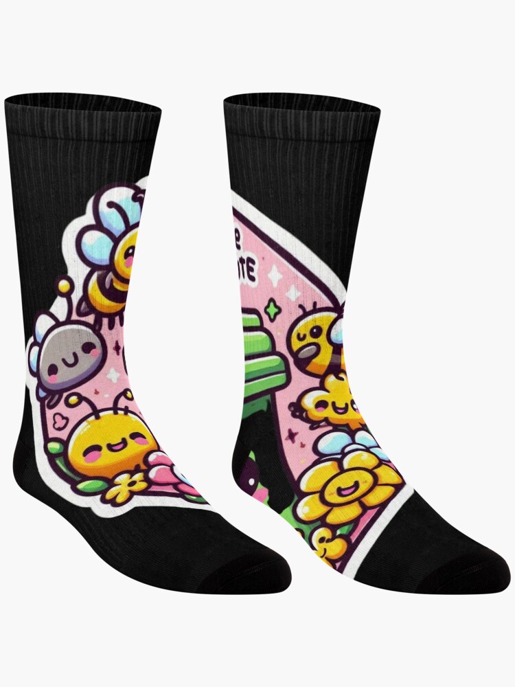 Kawaii recycling bin bees socks