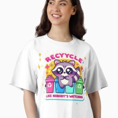 Cute recycle raccoon boxy t-shirt