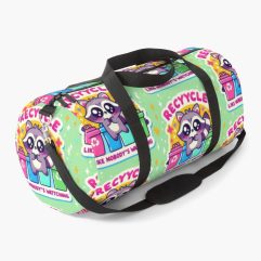 Recycle Like Nobody's Watching Raccoon Duffle Bag