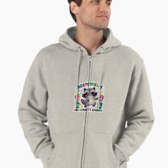Recycle raccoon zipped hoodie