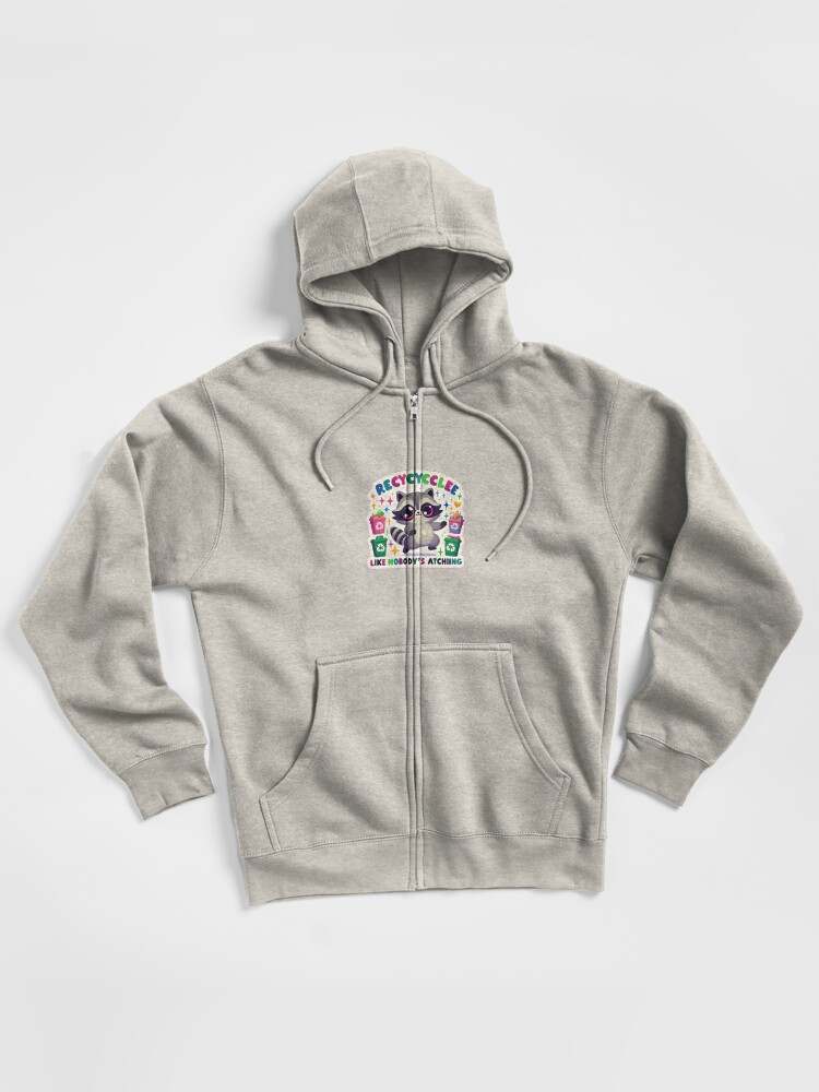 Recycle raccoon zipped hoodie