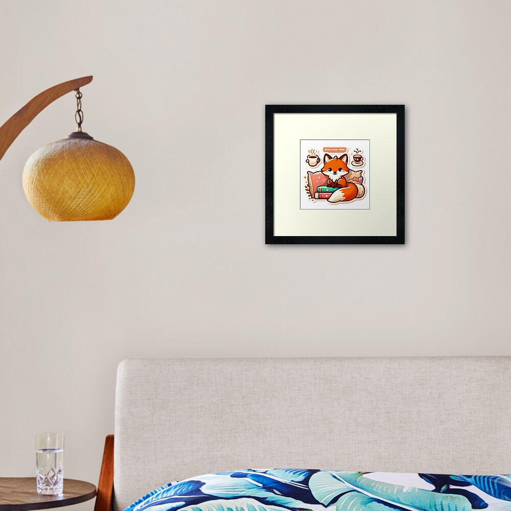 Fox Book Lover Framed Art Print