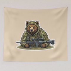 Tactical sniper bear Tapestry