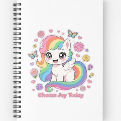 Choose joy today pegasus spiral notebook