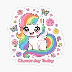Choose Joy Today Pegasus Sticker