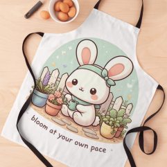 Bunny Gardening Bloom At Your Own Pace apron