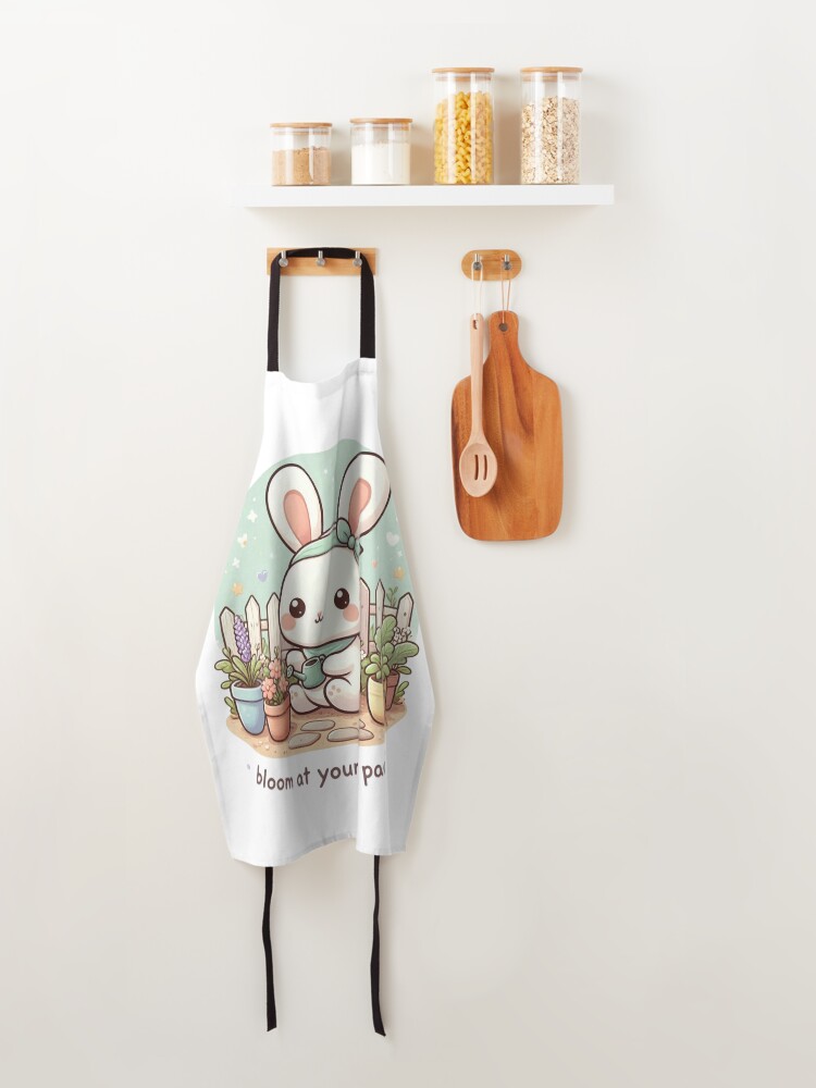 Bunny Gardening Bloom At Your Own Pace apron