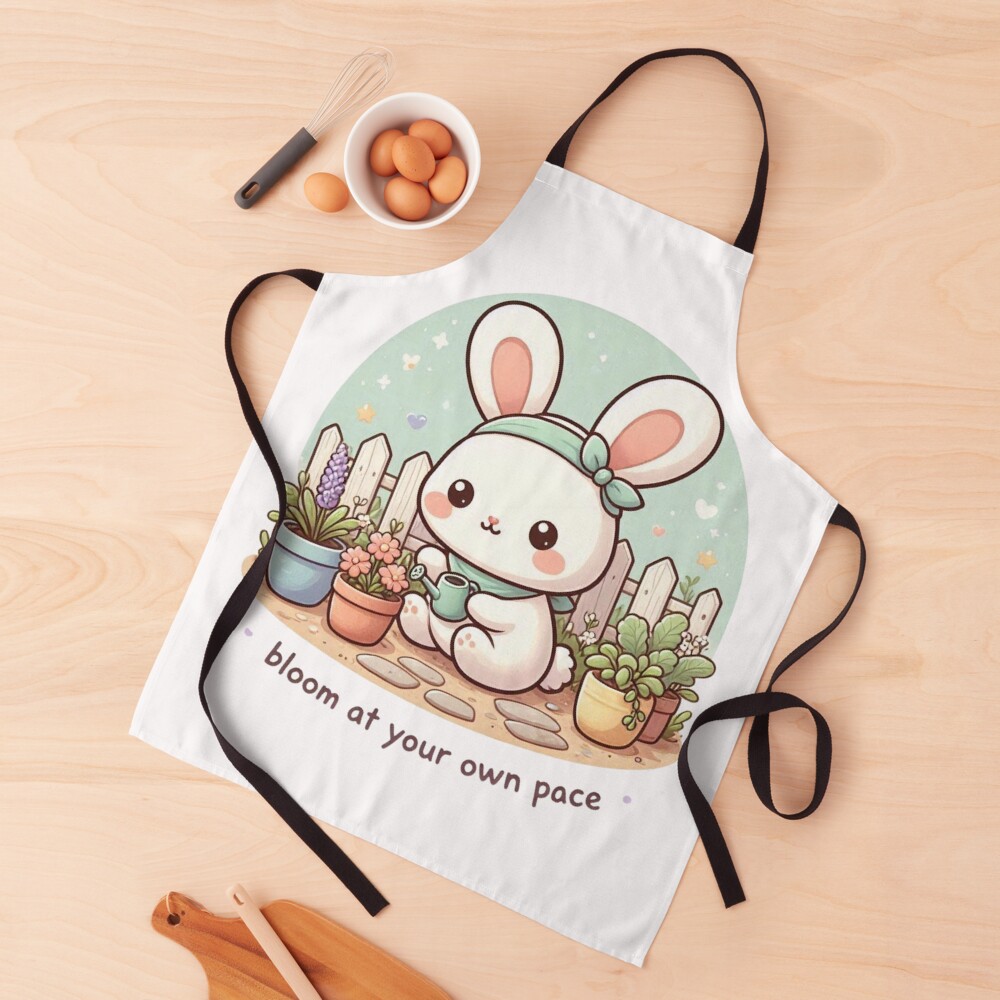 Bunny Gardening Bloom At Your Own Pace apron