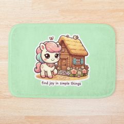 Kawaii Pony Cottage Bath Mat