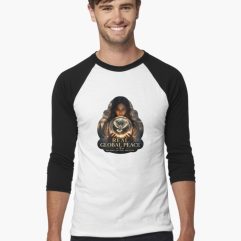 Real Global Peace baseball 3/4 sleeve T-shirt