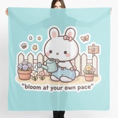 Bloom At Your Own Pace Cute Gardening Bunny Scarf