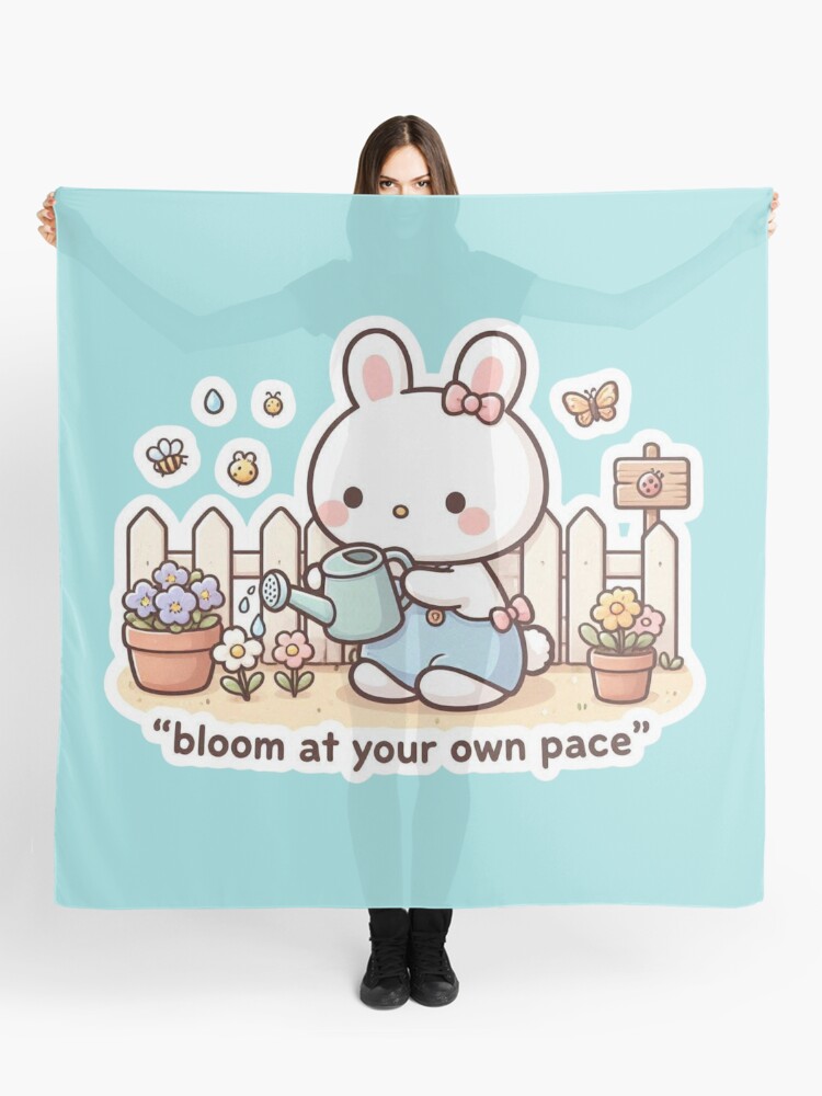 Bloom At Your Own Pace Cute Gardening Bunny Scarf