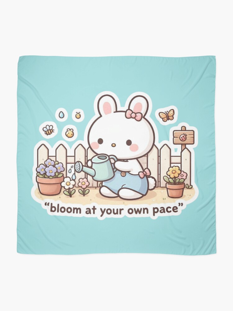 Bloom At Your Own Pace Cute Gardening Bunny Scarf