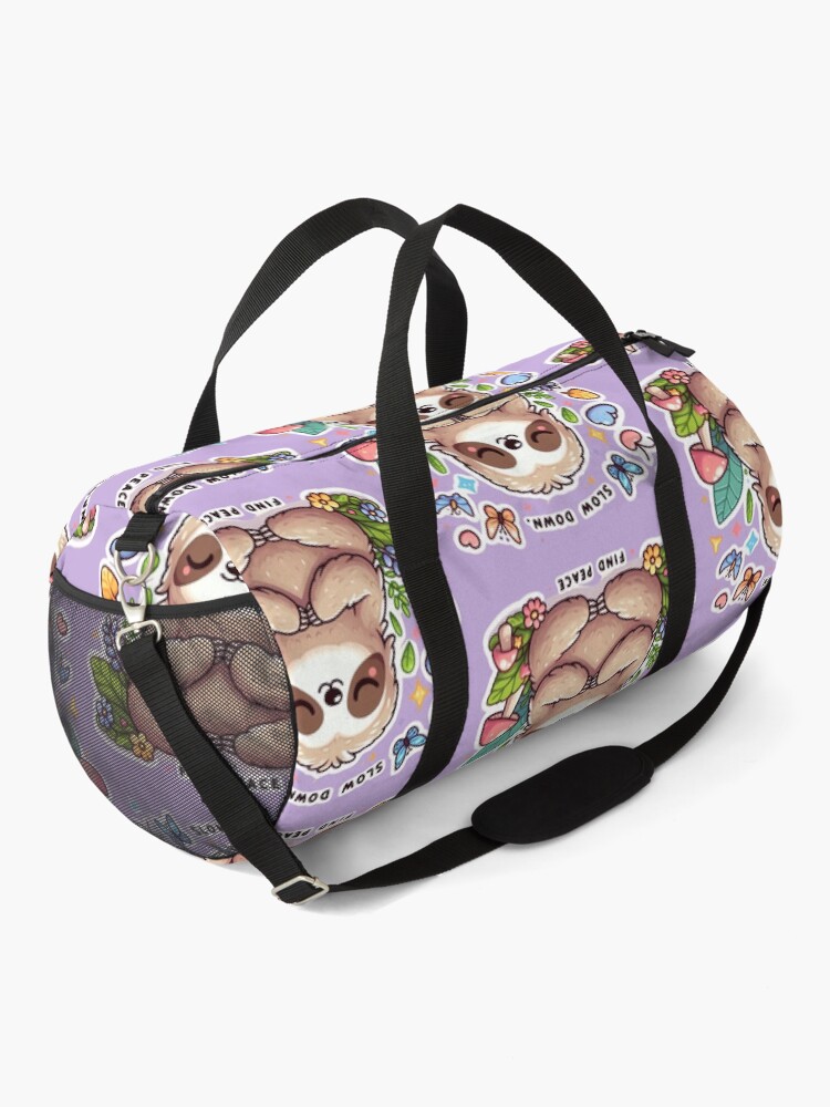 Slow down find peace duffle bag