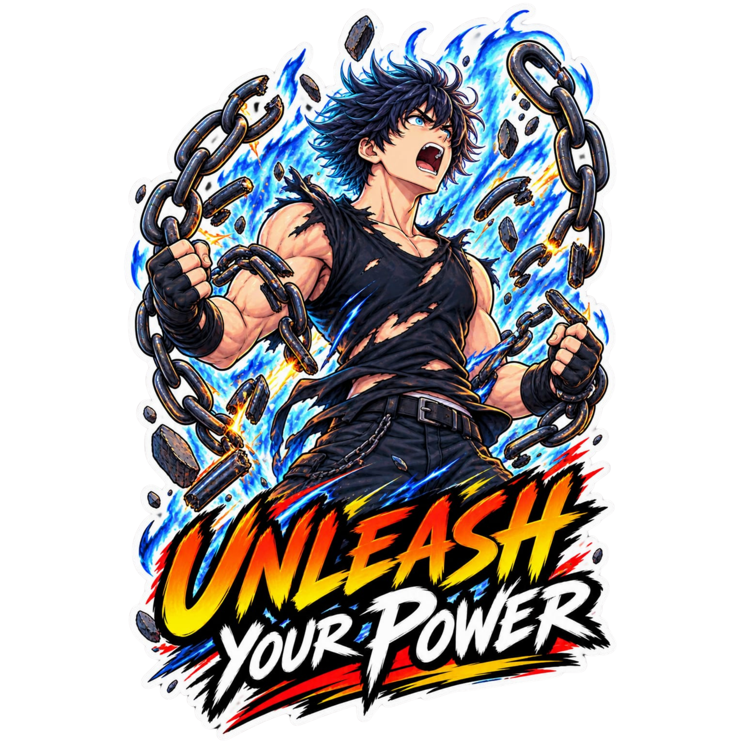 Unleash your power anime sticker