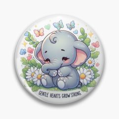 Gentle hearts grow strong pin