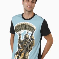 Tactical military paratrooper graphic t-shirt