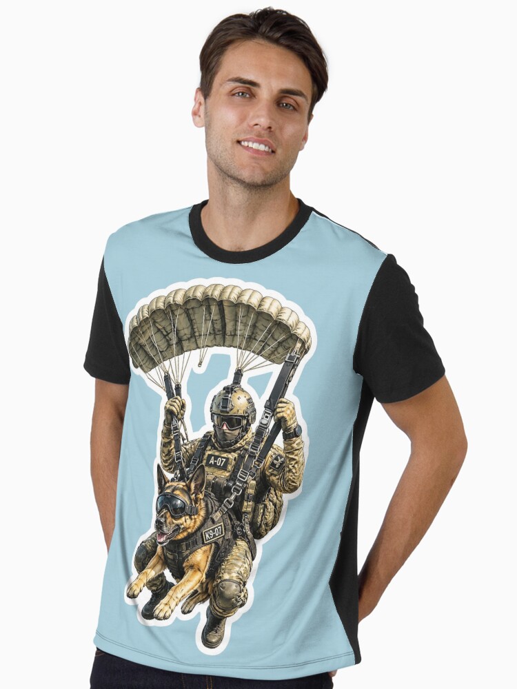 Tactical military paratrooper graphic t-shirt