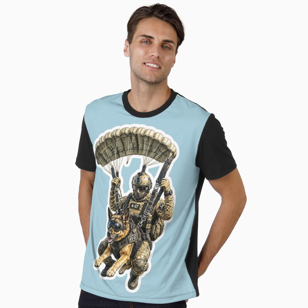 Tactical military paratrooper graphic t-shirt