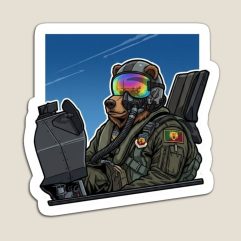 Gizzly bear pilot airbone magnet