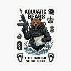 Bear Elite Tactical Strike Force Combat Transparent Sticker