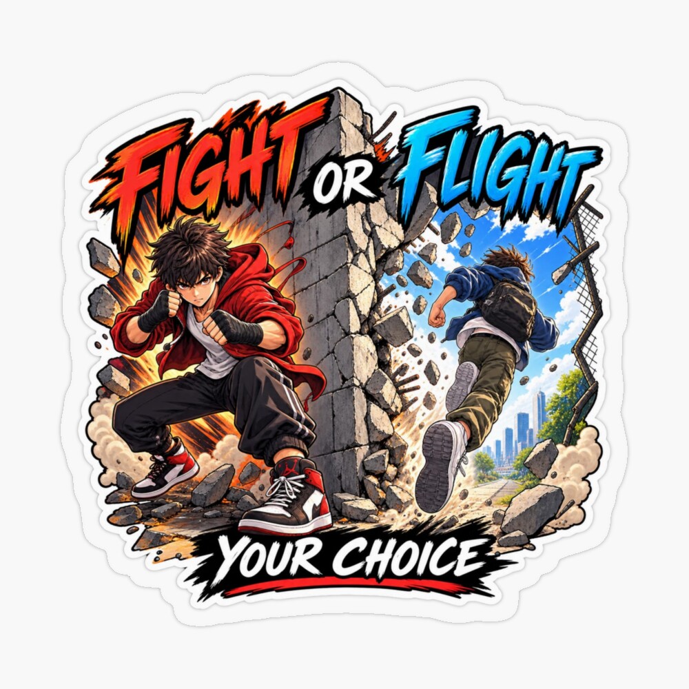 Fight or flight your choice transparent sticker