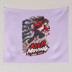 Keep Moving Forward Always Anime Tapestry