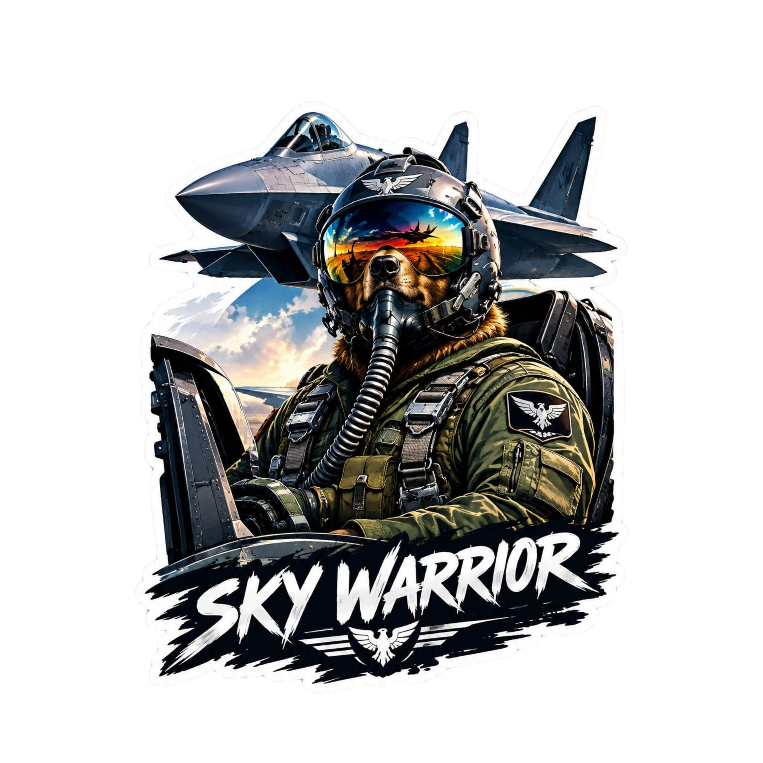 Bear sky warrior Fighter Jet sticker