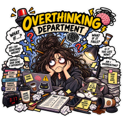 Overthinking department sticker