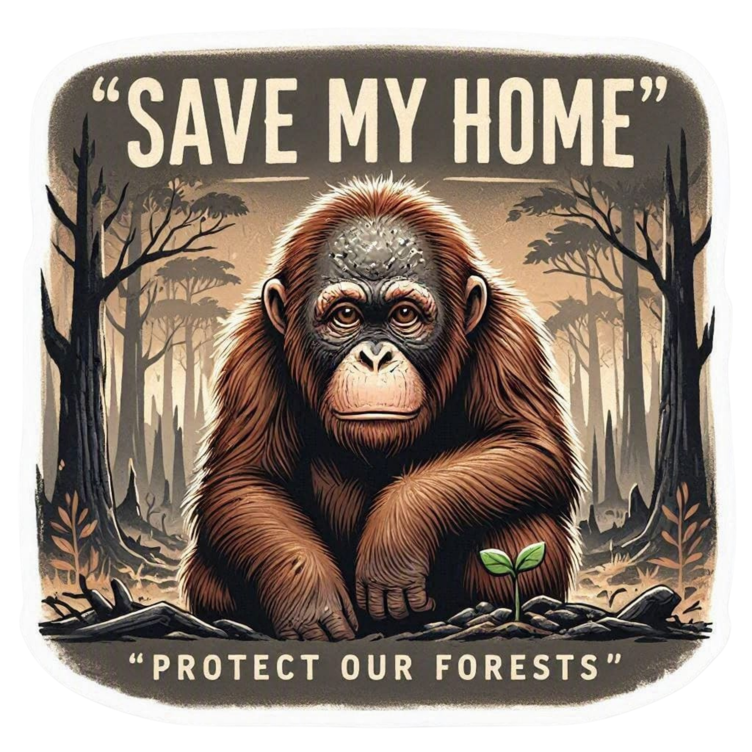 Save My Home Orangutan Conservation Classic T-Shirt (T0041) - Image 8