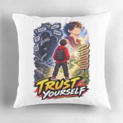 Trust yourself anime throw pillow