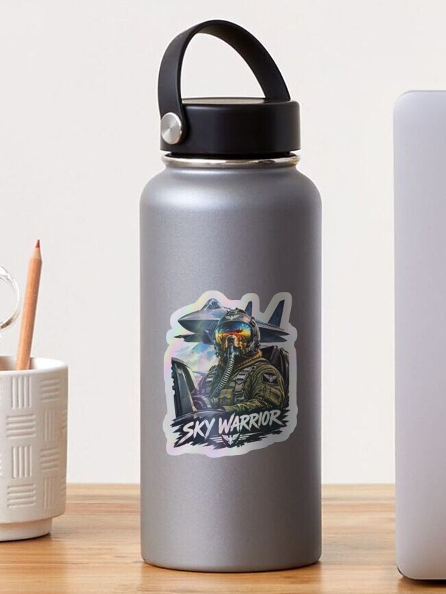 Bear sky warrior Fighter Jet holographic sticker
