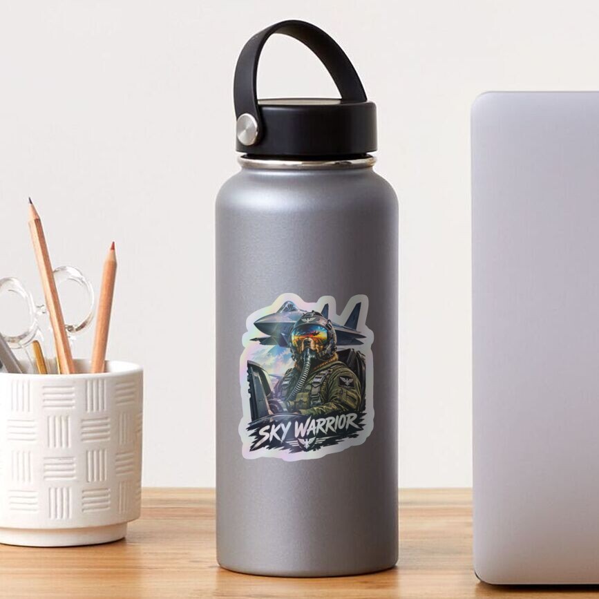 Bear sky warrior Fighter Jet holographic sticker