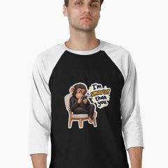 I'm Smarter Than You Funny Chimpanzee Baseball 3/4 sleeve T-shirts